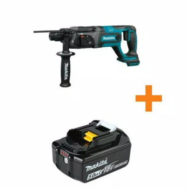 accepts SDS-PLUS bits with BL1850B 18V LXT Lithium-Ion 5.0Ah Battery Makita XRH04Z 18V LXT Lithium-Ion Cordless 7/8 Rotary Hammer 